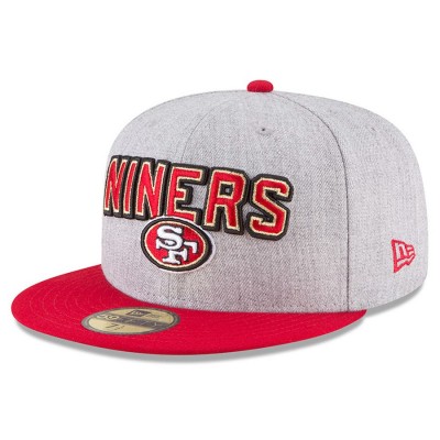 Men's San Francisco 49ers New Era Heather Gray/Scarlet 2018 NFL Draft Official On-Stage 59FIFTY Fitted Hat 2979359